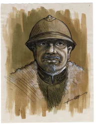 Eerste Wereldoorlog 1914-1918: portret van een soldaat van het Italiaanse leger in 1915
