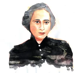 Hannah Arendt (1906-1975), Duitse politieke wetenschapper en filosoof, genaturaliseerd Amerikaan - Illustratie door Alessandro Lonati