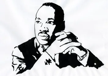 Portret van dominee Martin Luther King (1929-1968) (Illustratie)