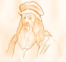 Portret van de Italiaanse kunstenaar en wetenschapper Leonardo da Vinci (1452-1519)