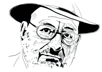 Portret van de Italiaanse intellectueel Umberto Eco (1932-2016)