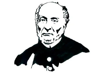 Voorstelling van Victor Schoelcher (1804-1893), Frans politicus en vrijmetselaar, bekend omdat hij het decreet tot definitieve afschaffing van de slavernij in Frankrijk leidde (Portret van de Franse abolitionistische schrijver Victor Schoelcher)