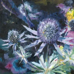 Blauwe distelbloemen