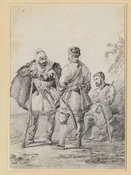 Drie Kaukasische mannen in gesprek