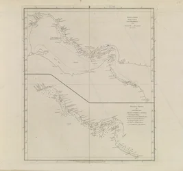 Plannen van havens, Dalrymple, Alexander gepubliceerd in 1791 ID-nummer 41167-2001 Een kaart van een deel van de Perzische Golf, gedeeltelijk gecorrigeerd door luitenant Edward Harvey 1778