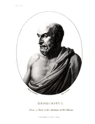 Democritus (ca.460-ca.370 v.Chr.), gegraveerd van een buste in het Vaticaans Museum