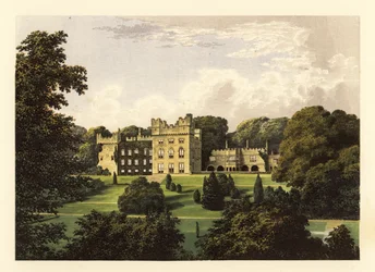 Hutton Hall, Cumbria, Engeland, 1880 (gravure)