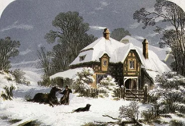 Thuiskomen door de Sneeuw (gravure)