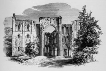 Koor, vanuit het noorden, Rievaulx Abbey