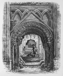 Deur in de St. Jozefskapel, Glastonbury Abbey