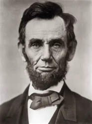 Portret van Abraham Lincoln (1809-1865), 16e President van de Verenigde Staten van Amerika (foto door Alexander Gardner)