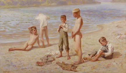 Jongens aan het baden