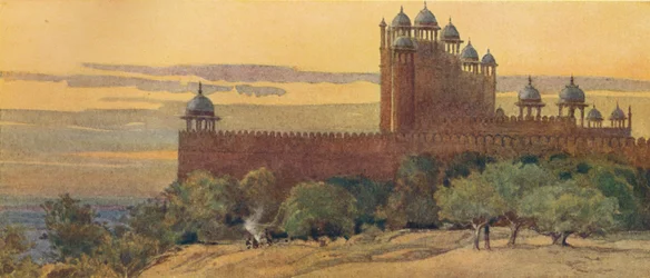 De moskee en de poort van de overwinning, Fatehpur Sikri, ca. 1880-1905