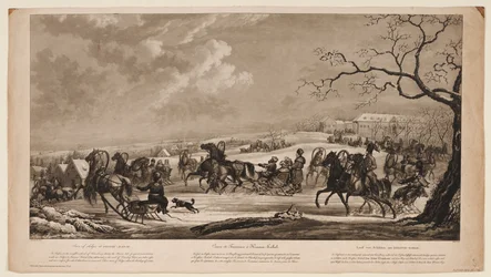 Race van sleeën bij Krasny Kabachok Kleine Rode Herberg, 1814
