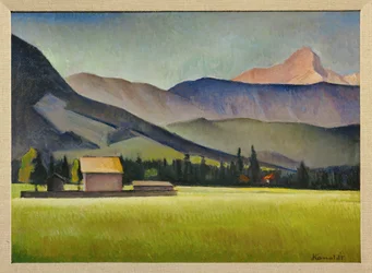Daniel-piek in het Zugspitz-gebergte, Beieren (schilderij op karton)