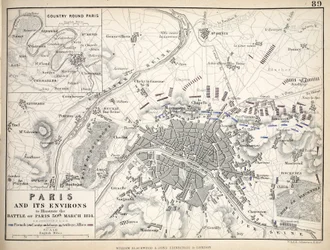 Kaart van Parijs en Omgeving, uitgegeven door William Blackwood and Sons, Edinburgh & Londen