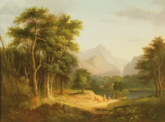 Hooglandlandschap met figuren