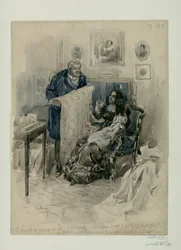 Pierre in de familie. Epiloog. Illustratie voor de roman Oorlog en Vrede van Leo Tolstoy, 1911-1912
