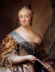 Portret van Elisabeth Petrovna (1709-1762), keizerin van Rusland onder de naam Elisabeth I, dochter van Peter de Grote. Schilderij van Alexander Roslin (1718-1793), 18e eeuw, Hermitage, Sint-Petersburg - Portret van Elisabeth Petrovna (1709-1