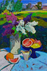 Tuinbloemen en citrusvruchten