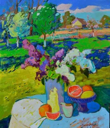 Stilleven in de lentetuin