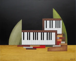 Abstracte pianotoetsen