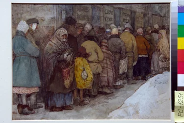 Wachtrij in Rusland tijdens de hongersnood van 1920-1921
