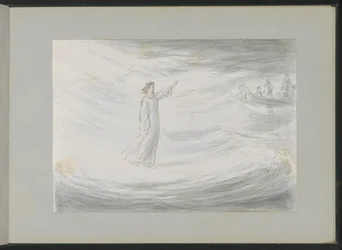 Christus loopt over het water