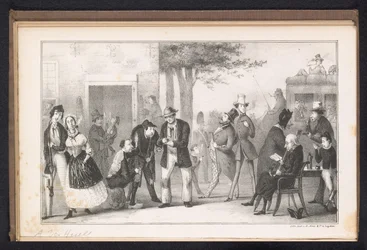 Spotprent in Leidse studentenalmanak, 1843
