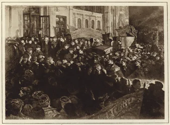 Lenins aankomst in Sint-Petersburg, Rusland