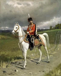 Portret van keizer Nicolaas II 1868-1918, 1907