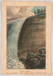 Watervallen van Niagara. Uitzicht op de grote worp van onderaf, zie Foresters, een gedicht LCCN2016648705