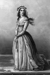Charlotte Corday (1768-1793), girondijnse ten tijde van de Franse Revolutie, zij vermoordde Jean Paul Marat op 13 juli