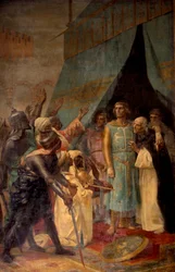 Zevende Kruistocht: Koning Lodewijk IX (Saint Louis) in Jeruzalem
