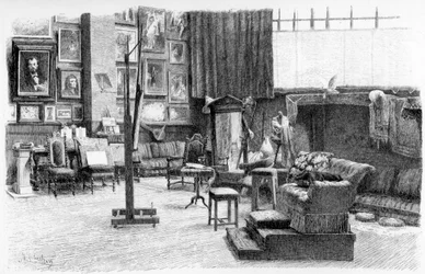 Het atelier, c1880-1882
