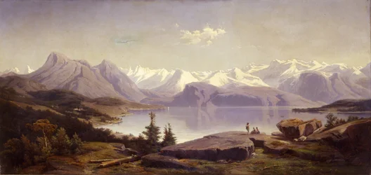 Zwitsers landschap met meer