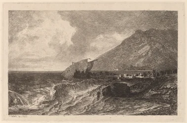Schipbreuk aan de kust