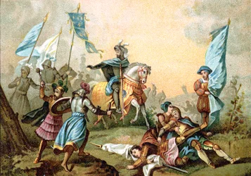 Francis I van Frankrijk bij de Slag om Marignano