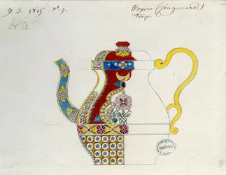 Turkse Theepot. Tekening door Alexandre Evariste Fragonard (1780-1850). Sèvres, Porselein Manufacture