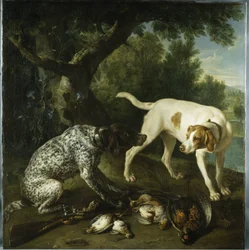 Twee Wijzers Behorend tot de 3e Graaf van Burlington met Dood Wild in een Landschap