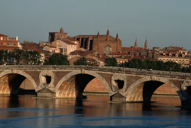 Pont-Neuf over de Garonne rivier, Toulouse, Midi-Pyrénées, Frankrijk