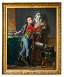 De jonge Vicomte de Laborde met de buste van zijn overleden vader in Wagram