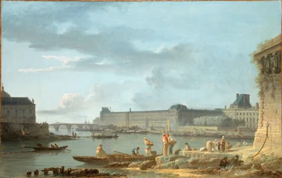 Het Louvre en de Pont Royal, gezien vanaf de Pont-Neuf, c.1780