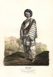 Paulin Menier als Almanzor in Abenhamet door Anne-Honore-Joseph Duveyrier, muziek door Adrien Quaisain, Ambigu Comique