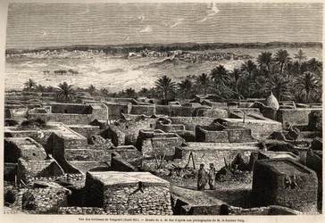 Uitzicht op de terrassen van Tougourt (Oued Rir)