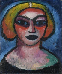 Vrouwenhoofd. Verso: borstbeeld van een man (circa 1910-1912)