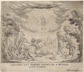 Lucifer en Demonen Vluchten voor Sint-Michiel