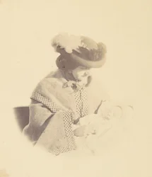 [Portret met vignette, vrouw met een baby]