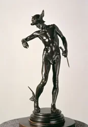 Perseus bewapent zich, gegoten in 1910