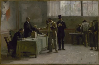 Schets voor het gemeentehuis van Les Lilas: Algemeen kiesrecht